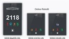 HX Online Retrofit Bell and Service Requester Set — three wireless units showing room number 2118, models SSW-04CG-06, SSW-HCGG-126, SSW-04CG-126