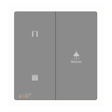 Sophi Series 3-button grey panel with room icon and balcony scene button